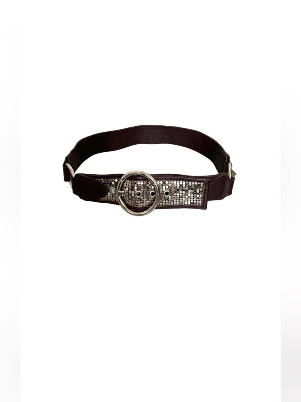 MICHAEL Michael Kors Brown Leather Embellished Belt Size L